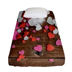 Valentine Day Heart Wallpaper Fitted Sheet (single Size) by artworkshop