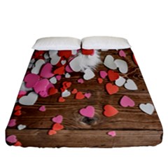 Valentine Day Heart Wallpaper Fitted Sheet (california King Size) by artworkshop