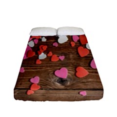 Valentine Day Heart Wallpaper Fitted Sheet (full/ Double Size) by artworkshop