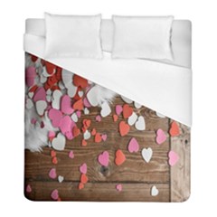 Valentine Day Heart Wallpaper Duvet Cover (full/ Double Size) by artworkshop