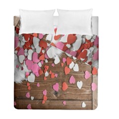 Valentine Day Heart Wallpaper Duvet Cover Double Side (full/ Double Size) by artworkshop