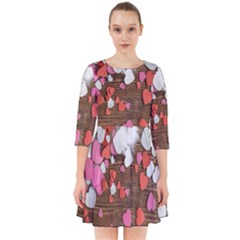 Valentine Day Heart Wallpaper Smock Dress