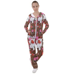 Valentine Day Heart Wallpaper Women s Tracksuit by artworkshop