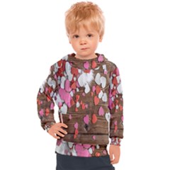 Valentine Day Heart Wallpaper Kids  Hooded Pullover by artworkshop