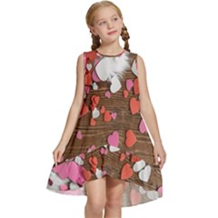 Valentine Day Heart Wallpaper Kids  Frill Swing Dress by artworkshop