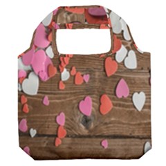 Valentine Day Heart Wallpaper Premium Foldable Grocery Recycle Bag by artworkshop