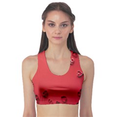 Valentine Day Logo Heart Ribbon Sports Bra by artworkshop