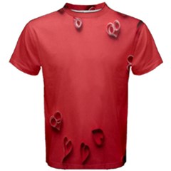 Valentine Day Logo Heart Ribbon Men s Cotton Tee by artworkshop