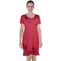 Valentine Day Logo Heart Ribbon Short Sleeve Nightdress by artworkshop