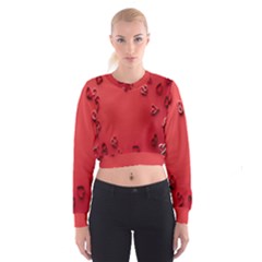 Valentine Day Logo Heart Ribbon Cropped Sweatshirt by artworkshop