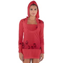 Valentine Day Logo Heart Ribbon Long Sleeve Hooded T-shirt by artworkshop