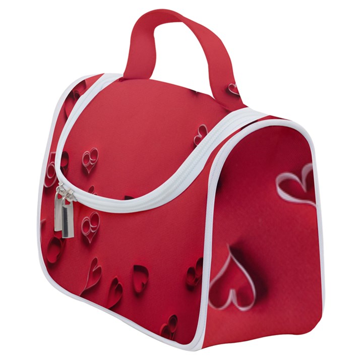 Valentine Day Logo Heart Ribbon Satchel Handbag