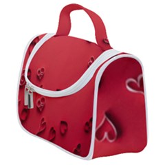 Valentine Day Logo Heart Ribbon Satchel Handbag by artworkshop