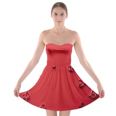 Valentine Day Logo Heart Ribbon Strapless Bra Top Dress by artworkshop