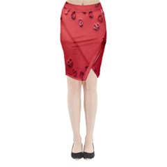 Valentine Day Logo Heart Ribbon Midi Wrap Pencil Skirt by artworkshop