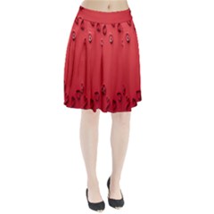 Valentine Day Logo Heart Ribbon Pleated Skirt by artworkshop