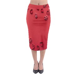 Valentine Day Logo Heart Ribbon Midi Pencil Skirt by artworkshop