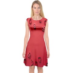 Valentine Day Logo Heart Ribbon Capsleeve Midi Dress by artworkshop