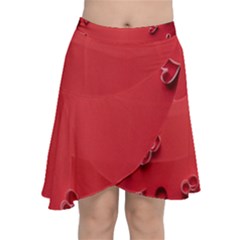 Valentine Day Logo Heart Ribbon Chiffon Wrap Front Skirt by artworkshop