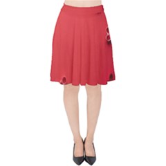 Valentine Day Logo Heart Ribbon Velvet High Waist Skirt by artworkshop