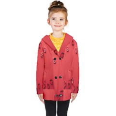 Valentine Day Logo Heart Ribbon Kids  Double Breasted Button Coat by artworkshop