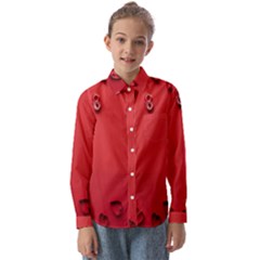 Valentine Day Logo Heart Ribbon Kids  Long Sleeve Shirt by artworkshop