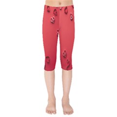 Valentine Day Logo Heart Ribbon Kids  Capri Leggings  by artworkshop