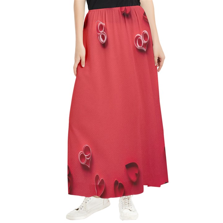 Valentine Day Logo Heart Ribbon Maxi Chiffon Skirt