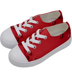 Valentine Day Logo Heart Ribbon Kids  Low Top Canvas Sneakers by artworkshop