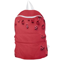 Valentine Day Logo Heart Ribbon Foldable Lightweight Backpack by artworkshop