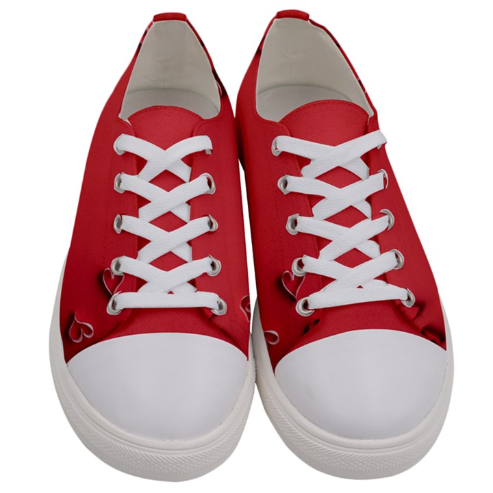 Valentine Day Logo Heart Ribbon Men s Low Top Canvas Sneakers