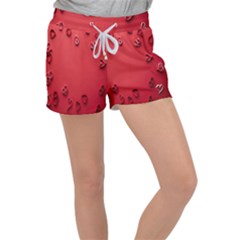 Valentine Day Logo Heart Ribbon Velour Lounge Shorts by artworkshop