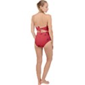 Valentine Day Logo Heart Ribbon Scallop Top Cut Out Swimsuit View2