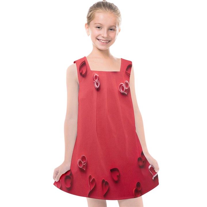 Valentine Day Logo Heart Ribbon Kids  Cross Back Dress