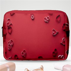 Valentine Day Logo Heart Ribbon Make Up Pouch (large) by artworkshop