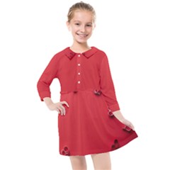 Valentine Day Logo Heart Ribbon Kids  Quarter Sleeve Shirt Dress by artworkshop