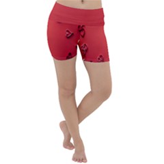 Valentine Day Logo Heart Ribbon Lightweight Velour Yoga Shorts by artworkshop