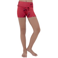 Valentine Day Logo Heart Ribbon Kids  Lightweight Velour Yoga Shorts by artworkshop