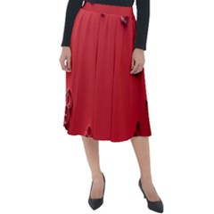 Valentine Day Logo Heart Ribbon Classic Velour Midi Skirt  by artworkshop