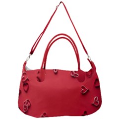 Valentine Day Logo Heart Ribbon Removal Strap Handbag by artworkshop