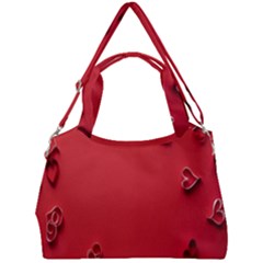 Valentine Day Logo Heart Ribbon Double Compartment Shoulder Bag by artworkshop