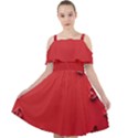 Valentine Day Logo Heart Ribbon Cut Out Shoulders Chiffon Dress View1