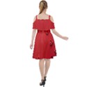 Valentine Day Logo Heart Ribbon Cut Out Shoulders Chiffon Dress View2