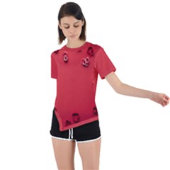 Valentine Day Logo Heart Ribbon Asymmetrical Short Sleeve Sports Tee by artworkshop