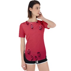 Valentine Day Logo Heart Ribbon Perpetual Short Sleeve T-shirt by artworkshop