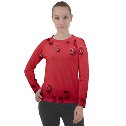 Valentine Day Logo Heart Ribbon Women s Long Sleeve Raglan Tee by artworkshop