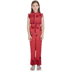 Valentine Day Logo Heart Ribbon Kids  Sleeveless Ruffle Edge Band Collar Chiffon One Piece by artworkshop