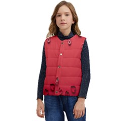 Valentine Day Logo Heart Ribbon Kid s Short Button Up Puffer Vest	 by artworkshop