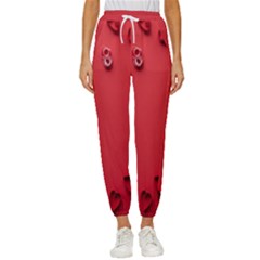 Valentine Day Logo Heart Ribbon Cropped Drawstring Pants by artworkshop