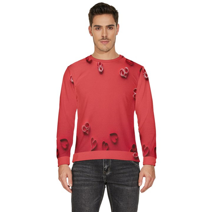 Valentine Day Logo Heart Ribbon Men s Fleece Sweatshirt